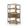 Shelf System Односекционный угловой стеллаж четырехярусный SN.STMU-411 Тиквуд Светлый/Металл Антраци