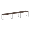 Metal System Quattro Рабочая станция на 3 места на О-образном м/к 40БО.СМ-3.3 Венге Цаво/Металл Серы