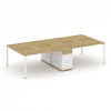 Concept Рабочая станция 4 места с 1 опорной тумбой CN.DRS-423 W Сандал Янтарный/Белый Бриллиант/Мета