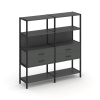 Shelf System Двухсекционный стеллаж четырехярусный с ящиками SN.STM-422 Антрацит/Металл Черный 1590*