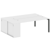 Metal System Quattro Рабочая станция с шкафом-купе на П-образном м/к 50БП.РС-СШК-1.5 Т Белый/Металл