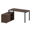 Metal System Рабочая станция с тумбой на П-образном м/к БП.РС-СТС-2.3 (L) Венге Цаво/Металл Антрацит