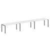 Metal System Quattro Рабочая станция на 3 места на П-образном м/к 40БП.СМ-3.4 Белый/Металл Антрацит