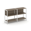 Shelf System Двухсекционный стеллаж двухярусный SN.STM-221 Вяз Благородный/Металл Белый 1590*400*879
