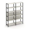 Shelf System Двухсекционный стеллаж пятиярусный SN.STM-521 Дуб Наварра/Металл Черный 1590*400*1980