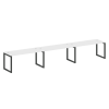 Metal System Quattro Рабочая станция на 3 места на О-образном м/к 50БО.СМ-3.4 Белый/Металл Антрацит