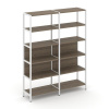 Shelf System Двухсекционный стеллаж пятиярусный SN.STM-521 Вяз Благородный/Металл Белый 1590*400*198