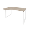 Onix Стол эргономичный левый на О-образном м/к O.MO-SA-2 (L) Дуб Аттик/Металл Белый 1380*980*750 (72