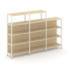 Shelf System Трехсекционный стеллаж четырех/трехярусный SN.STM-432 Акация Лорка/Металл Белый 2370*40