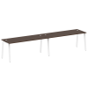 Metal System Рабочая станция на 2 места на А-образном м/к БА.СМ-2.5 Венге Цаво/Металл Белый 3600*720