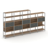 Shelf System Пятисекционный стеллаж пятиярусный с ящиками SN.STM-551 Дуб Табак/Антрацит/Металл Серый
