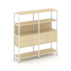 Shelf System Двухсекционный стеллаж четырехярусный с ящиками SN.STM-422 Акация Лорка/Металл Белый 15