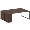 Metal System Quattro Рабочая станция с шкафом-купе на О-образном м/к 40БО.РС-СШК-1.5 Т Венге Цаво/Ме