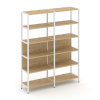 Shelf System Двухсекционный стеллаж пятиярусный SN.STM-521 Тиквуд Светлый/Металл Белый 1590*400*1980