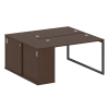 Metal System Quattro Рабочая станция с шкафом-купе на О-образном м/к 40БО.РС-СШК-1.2 Т Венге Цаво/Ме
