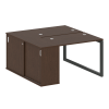 Metal System Quattro Рабочая станция с шкафом-купе на О-образном м/к 50БО.РС-СШК-1.1 Т Венге Цаво/Ме