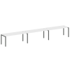 Metal System Quattro Рабочая станция на 3 места на П-образном м/к 40БП.СМ-3.5 Белый/Металл Антрацит