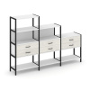 Shelf System Трехсекционный стеллаж четырех/трех/двухярусный с ящиками SN.STM-431 Белый/Дуб Наварра/