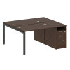 Metal System Quattro Рабочая станция с тумбой на П-образном м/к 50БП.РС-СТП-2.2 Венге Цаво/Металл Ан