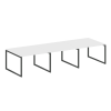 Metal System Quattro Перег. стол (3 столешницы) на О-оразном м/к 40БО.ПРГ-3.2 Белый/Металл Антрацит
