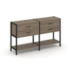 Shelf System Двухсекционный стеллаж двухярусный с ящиками SN.STM-222 Вяз Благородный/Металл Черный 1