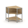 Shelf System Односекционный угловой стеллаж двухярусный SN.STMU-211 Тиквуд Светлый/Металл Серый 810*