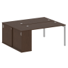 Metal System Quattro Рабочая станция с шкафом-купе на П-образном м/к 50БП.РС-СШК-1.3 Т Венге Цаво/Ме