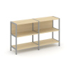 Shelf System Двухсекционный стеллаж двухярусный SN.STM-221 Акация Лорка/Металл Серый 1590*400*879