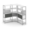 Shelf System Трехсекционный угловой стеллаж четырехярусный с ящиками SN.STMU-431 Белый/Антрацит/Мета