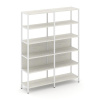 Shelf System Двухсекционный стеллаж пятиярусный SN.STM-521 Дуб Наварра/Металл Белый 1590*400*1980