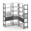 Shelf System Трехсекционный угловой стеллаж пятиярусный с ящиками SN.STMU-531 Белый/Антрацит/Металл