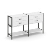Shelf System Двухсекционный стеллаж двухярусный с ящиками SN.STM-222 Белый/Металл Антрацит 1590*400*