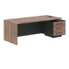 Стол руководителя с тумбой VRCT 2290(R) Американский орех/Черный матовый/Яшма черный 2200х900х750 VE