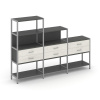 Shelf System Трехсекционный стеллаж четырех/трех/двухярусный с ящиками SN.STM-431 Антрацит/Дуб Навар