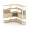 Shelf System Трехсекционный угловой стеллаж четырехярусный с ящиками SN.STMU-431 Акация Лорка/Металл