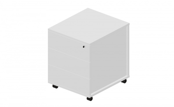 Тумба мобильная узкая 3 ящика без ручек UMP3B