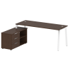 Metal System Рабочая станция с тумбой на А-образном м/к БА.РС-СТС-2.5 (L) Венге Цаво/Металл Белый 19