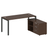 Metal System Рабочая станция с тумбой на П-образном м/к БП.РС-СТС-2.4 (R) Венге Цаво/Металл Антрацит