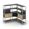 Shelf System Трехсекционный угловой стеллаж четырехярусный с ящиками SN.STMU-431 Антрацит/Тиквуд Све