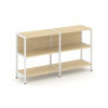 Shelf System Двухсекционный стеллаж двухярусный SN.STM-221 Акация Лорка/Металл Белый 1590*400*879