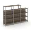 Shelf System Трехсекционный стеллаж четырех/трехярусный SN.STM-432 Вяз Благородный/Металл Серый 2370