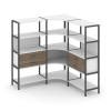 Shelf System Трехсекционный угловой стеллаж четырехярусный с ящиками SN.STMU-431 Белый/Вяз Благородн