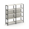 Shelf System Двухсекционный стеллаж четырехярусный SN.STM-421 Дуб Наварра/Металл Черный 1590*400*161