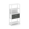 Shelf System Односекционный стеллаж четырехярусный с ящиками SN.STM-412 Белый/Антрацит/Металл Белый