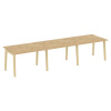Onix Wood Стол переговорный (3 столешницы) OW.PRG-3.2 Тиквуд Светлый/Дуб Светлый/Металл Белый 3540*9