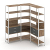 Shelf System Трехсекционный угловой стеллаж пятиярусный с ящиками SN.STMU-531 Дуб Табак/Антрацит/Мет