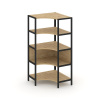 Shelf System Односекционный угловой стеллаж четырехярусный SN.STMU-411 Тиквуд Светлый/Металл Черный