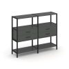 Shelf System Двухсекционный стеллаж трехярусный с ящиками SN.STM-322 Антрацит/Металл Черный 1590*400