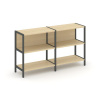 Shelf System Двухсекционный стеллаж двухярусный SN.STM-221 Акация Лорка/Металл Антрацит 1590*400*879