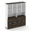 Concept Шкаф 2 широкие секции, 5 ниш CN.STS-523 RMW W Дуб Мали/Белый Бриллиант/Металл Белый/Сатин 16